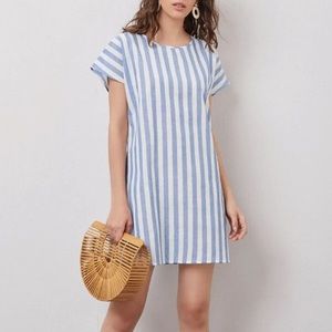Batwing Sleeve Striped Dress